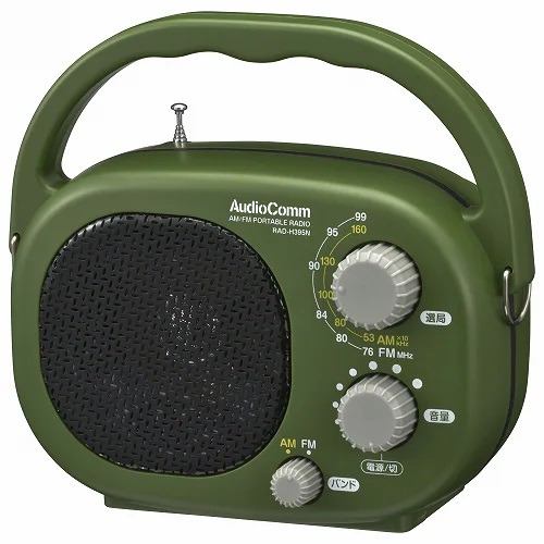 オーム電機 RAD-H395N ポータブル豊作ラジオ グリーン RADH395N