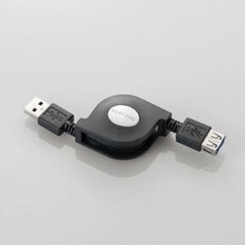 エレコム USB3-RLEA07BK   巻き取りUSB3.0延長ケーブル 0.7m (USB3.0(A -A))  ブラック