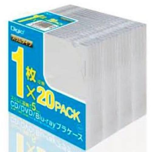 ナカバヤシ CD-084-20 CD／DVD／Blu-rayプラケース スリム20パック