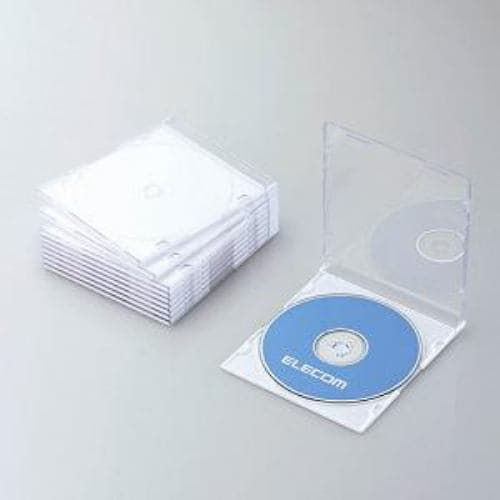 エレコム CCD-JSCS10WH Blu-ray／DVD／CDケース(スリム／PS／1枚収納) ホワイト