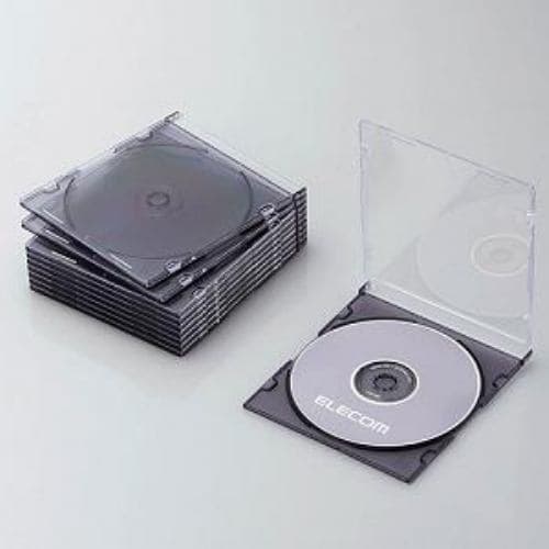 エレコム CCD-JSCS10CBK Blu-ray／DVD／CDケース(スリム／PS／1枚収納) クリアブラック