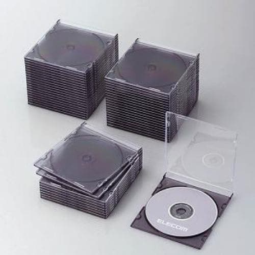 ケース エレコム CD DVD CCD-JSCS50CBK Blu-ray／DVD／CDケース スリム／PS／1枚収納 クリアブラック