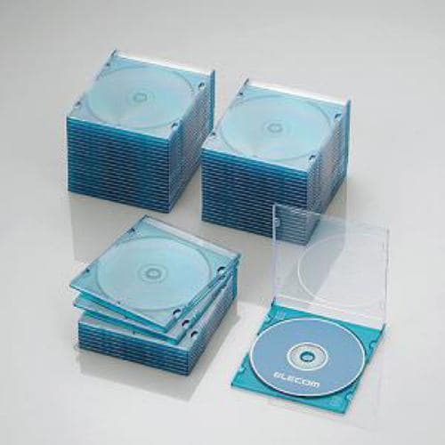 エレコム CCD-JSCS50CBU Blu-ray／DVD／CDケース(スリム／PS／1枚収納) クリアブルー
