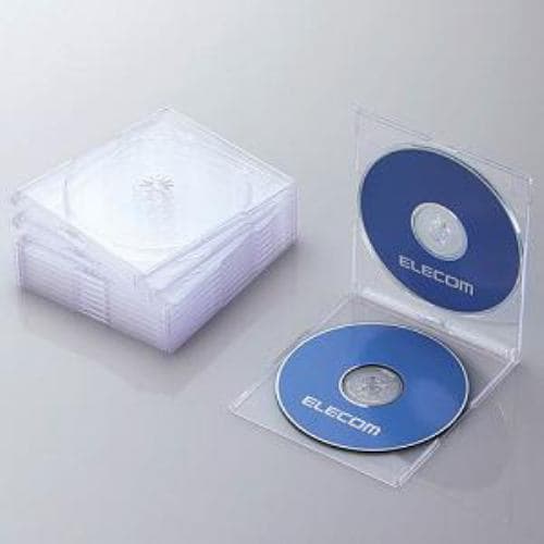 エレコム CCD-JSCSW10CR Blu-ray／DVD／CDケース(スリム／PS／2枚収納／10パック) クリア