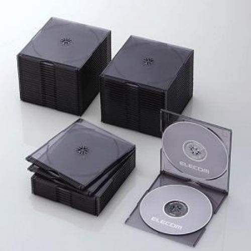 エレコム CCD-JSCSW50CBK Blu-ray／DVD／CDケース(スリム／PS／2枚収納／50パック) クリアブラック