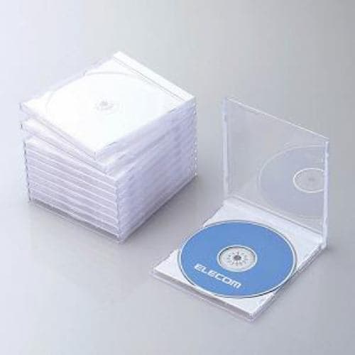 エレコム CCD-JSCN10WH Blu-ray／DVD／CDケース(標準／PS／1枚収納／10パック) ホワイト