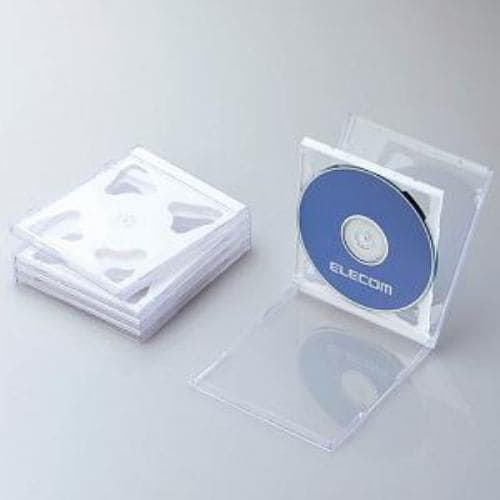 エレコム CCD-JSCNW5WH Blu-ray／DVD／CDケース(標準／PS／2枚収納／5パック) ホワイト