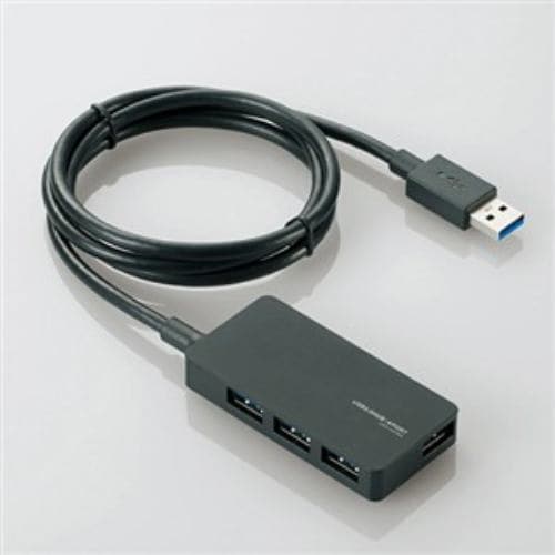 【推奨品】USBハブ エレコム USB 3.0 電源付き U3H-A408SBK USB3.0ハブ ACアダプタ付属 4ポート セルフ＆バスパワー ブラック