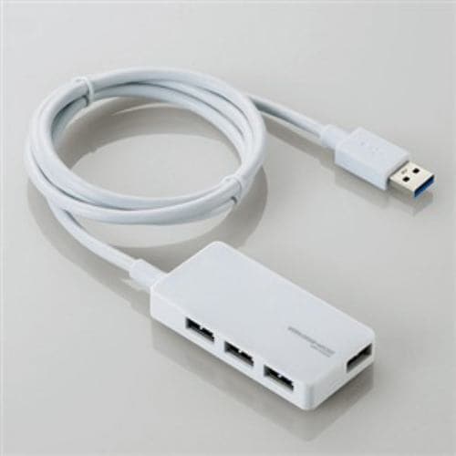 USBハブ エレコム USB 3.0 電源付き U3H-A408SWH USB3.0ハブ ACアダプタ付属 4ポート セルフ＆バスパワー ホワイト