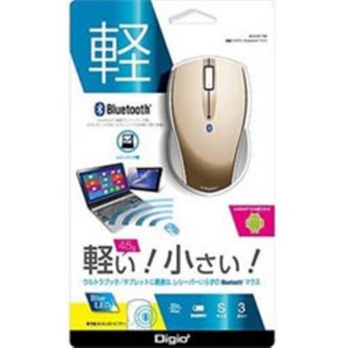 ナカバヤシ MUSBKT99GL 無線マウス(BlueLED／Bluetooth／3ボタン／ゴールド) [Bluetoothマウス・ブルーLED方式]