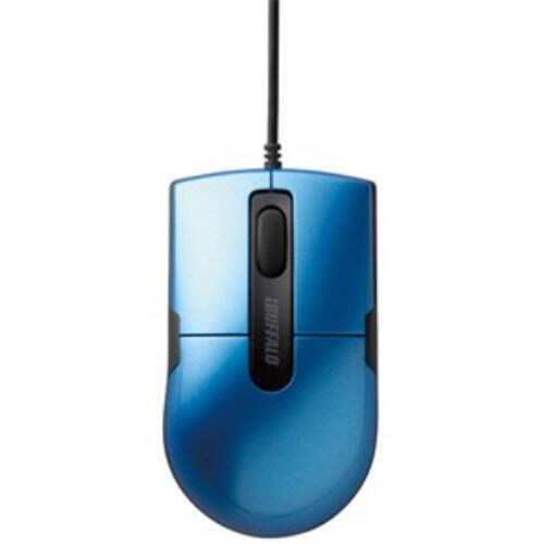バッファロー 静音 有線BlueLEDマウス 3ボタン Sサイズ ブルー 