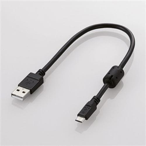 エレコム フェライトコア付き2A対応microUSBケーブル 0.2m U2C