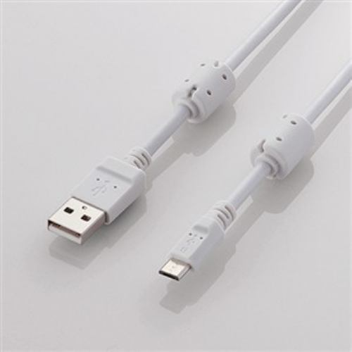 エレコム フェライトコア付き2A対応microUSBケーブル 1.2m U2C-AMBF2U12WH