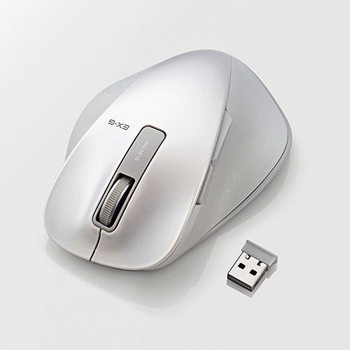 エレコム M-XGL10DBWH EX-G ワイヤレスBlueLEDマウス Lサイズ ホワイト