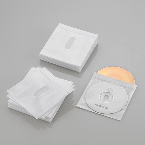 エレコム Blu-ray・CD・DVD対応不織布ケース タイトルカード ホワイト 60枚(両面収納) CCD-NIWB120WH