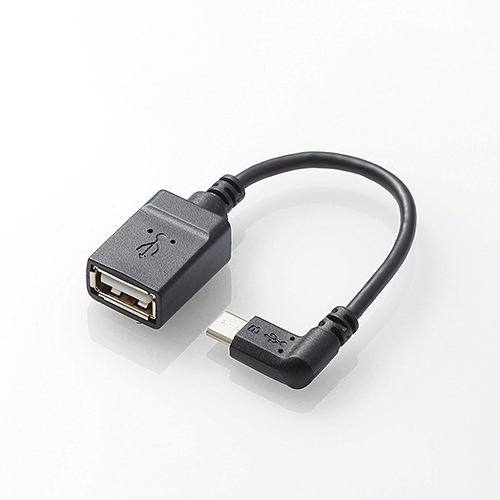 まとめ)エレコム micro-USB L字変換ケーブル(左側接続タイプ) TB