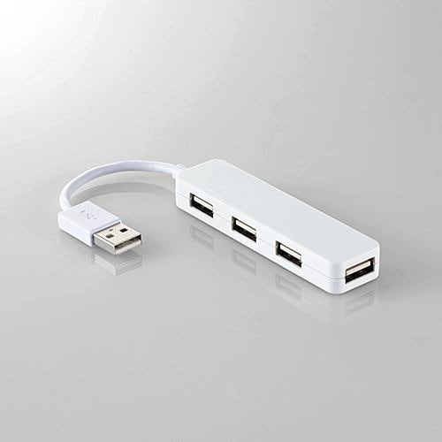 USBハブ エレコム U2H-SN4NBWH USB2.0ハブ コンパクトタイプ ホワイト