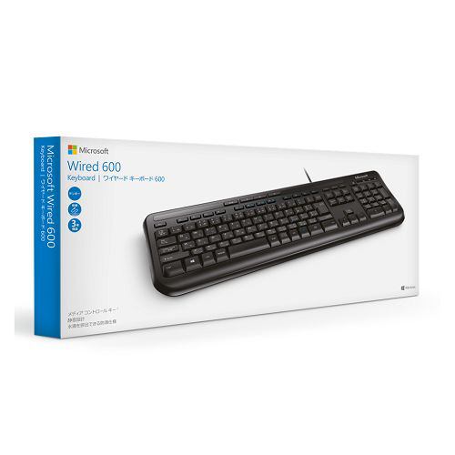 マイクロソフト Wired Keyboard 600 Black Refresh ANB-00040 電池が不要でパソコンに接続するだけですぐに使用可能