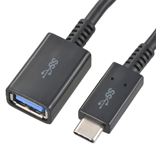 オーム電機 SMT-L015CAJ-K USB Type-Aメス／USB3.1 Gen1 Type-C ケーブル 0.15m