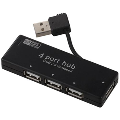 オーム電機 PC-SH4PS1-K 収納式USBハブ 4ポート ブラック