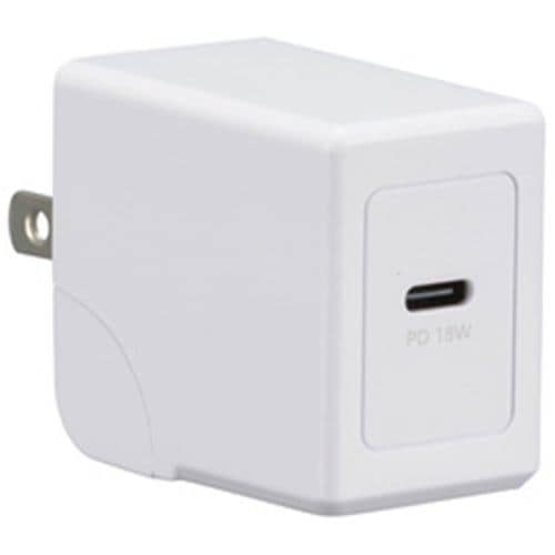オーム電機 MAV-APD18-W AC充電器 USB Type-C 1個口 超高速充電PD対応