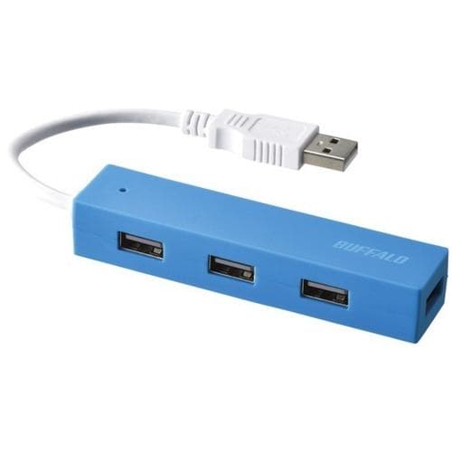 BUFFALO BSH4U050U2BL USBハブ 0.1m ブルー