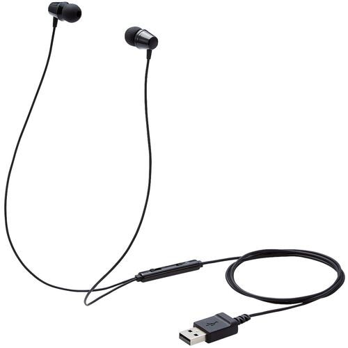 エレコム HS-KD05UBK 子ども用イヤホン インナーイヤー型 高耐久 ミュートスイッチ付 両耳 USB ブラック