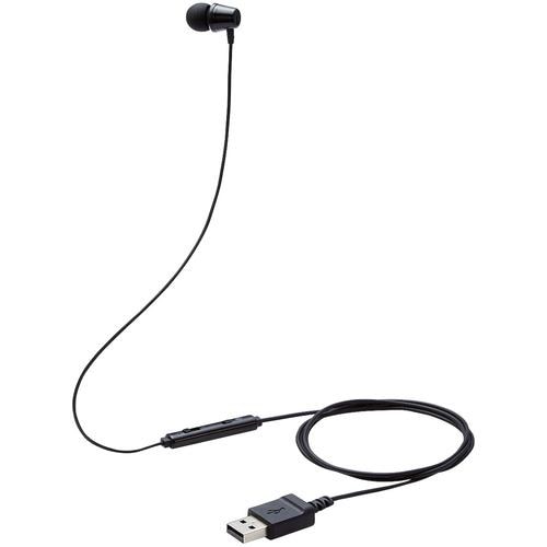 エレコム HS-KD06UBK 子ども用イヤホン インナーイヤー型 高耐久 ミュートスイッチ付 片耳 USB ブラック