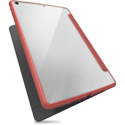 エレコム TB-A21RTSLFCRD iPad 10.2 第9世代 TOUGH SLIM フレームカラー フラップ付き レッド