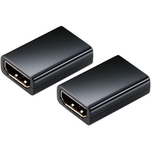 エレコム AD-HDAASS02BK HDMI アダプタ 延長 金メッキ 4K 60p スリムタイプ 2個入 EU RoHS指令準拠 ブラック