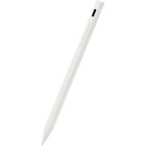 【推奨品】エレコム P-TPACSTAP02WH タッチペン 充電式 スタイラスペン 極細 ペン先 2mm マグネット付 iPad ホワイト