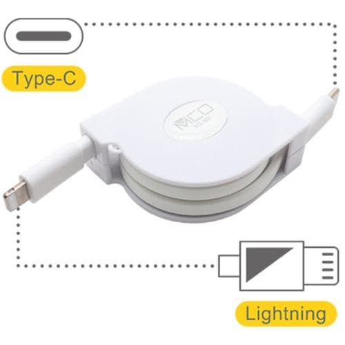 ミヨシ SCL-R01／WH コードリールLightning - Type-Cケーブル USB PD対応 ホワイト