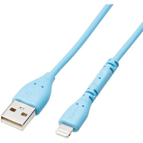 エレコム MPA-UALPSE10LB USB-A to Lightningケーブル イージーグリップ 1.0m ライトブルー