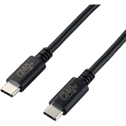 エレコム U2C-CCPE10NBK USB2.0ケーブル／C-Cタイプ／認証品／USB Power Delivery対応／240W／1.0m／ブラック U2CCCPE10NBK