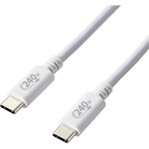 エレコム U2C-CCPE10NWH USB2.0ケーブル／C-Cタイプ／認証品／USB Power Delivery対応／240W／1.0m／ホワイト U2CCCPE10NWH