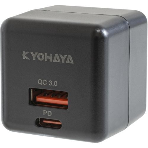京ハヤ JKPD20S2BK AC充電器PD20W2ポート KYOHAYA BK