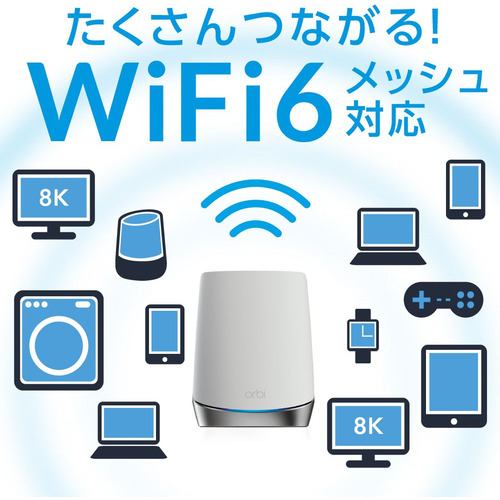 NETGEAR RBS750-100JPS Orbi WiFi 6 Mini 対応（11AX対応）トライバンドメッシュルーター 追加サテライト