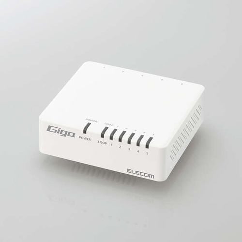 エレコム EHC-G05PA4-W Giga対応5ポートスイッチ(プラ筐体／ACアダプター) EHCG05PA4W