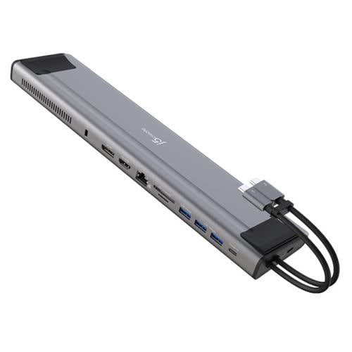 j5create JCD552 USB-C 12in1 Docking Station with NVMe M.2 SSDスロット グレー＆ブラック
