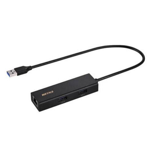 BUFFALO LUDU3AU101BK Giga対応 USBハブ付き LANアダプター USB Type-A接続  ブラック