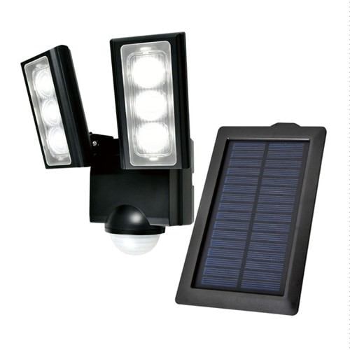 【推奨品】ELPA ESL-312SL ソーラー発電式 LEDセンサーライト 2灯 白色／ソーラー式