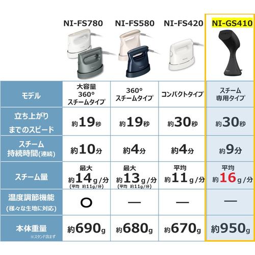 パナソニック NI-GS410-MB 衣類スチーマー アイロン/パンツプレス 