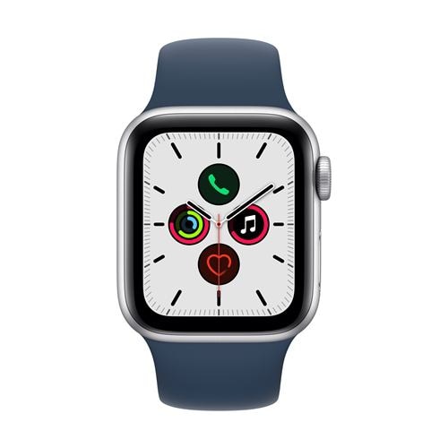 アップル(Apple) MKQV3J/A Apple Watch SE（GPS + Cellularモデル） 40mm  シルバーアルミニウムケースとアビスブルースポーツバンド レギュラー