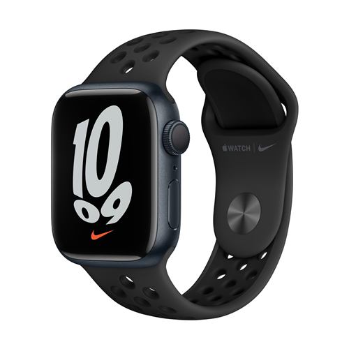 【クリックで詳細表示】アップル(Apple) MKN43J/A Apple Watch Nike Series 7(GPSモデル) 41mm ミッドナイトアルミニウムケースとアンスラサイト/ブラックNikeスポーツバンド レギュラー