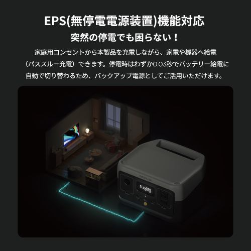 2個以上購入で送料無料 EcoFlow エコフロー RIVER 2 ZMR600-JP 容量