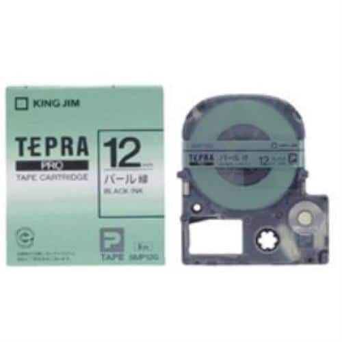 カラーラベルテープ   「テプラPRO」(パール緑テープ／黒文字／12MM幅) SMP12G