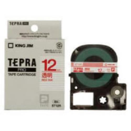 透明ラベルテープ 「テプラPRO」(透明テープ／赤文字／12 MM幅) ST12R