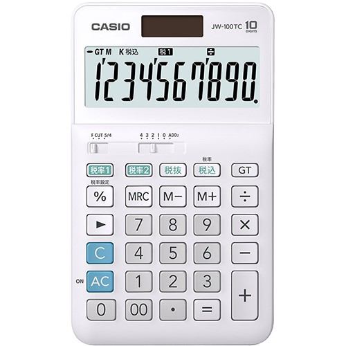 カシオ JW-100TC-N W税率電卓 10桁
