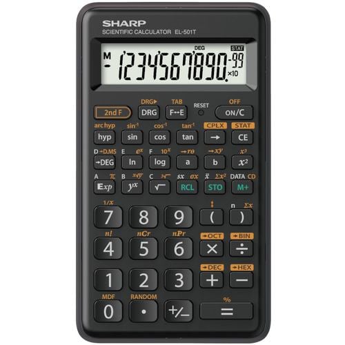 SHARP EL-501TX 関数電卓エントリーモデル ピタゴラス ブラック系EL501TX