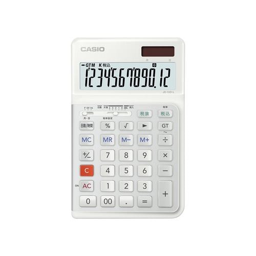 カシオ JE-12D-L-WE 人間工学電卓 ジャストタイプ 12桁 ホワイト JE12DLWE